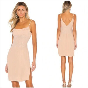 Revolve NBD X nude studded rhinestone midi dress